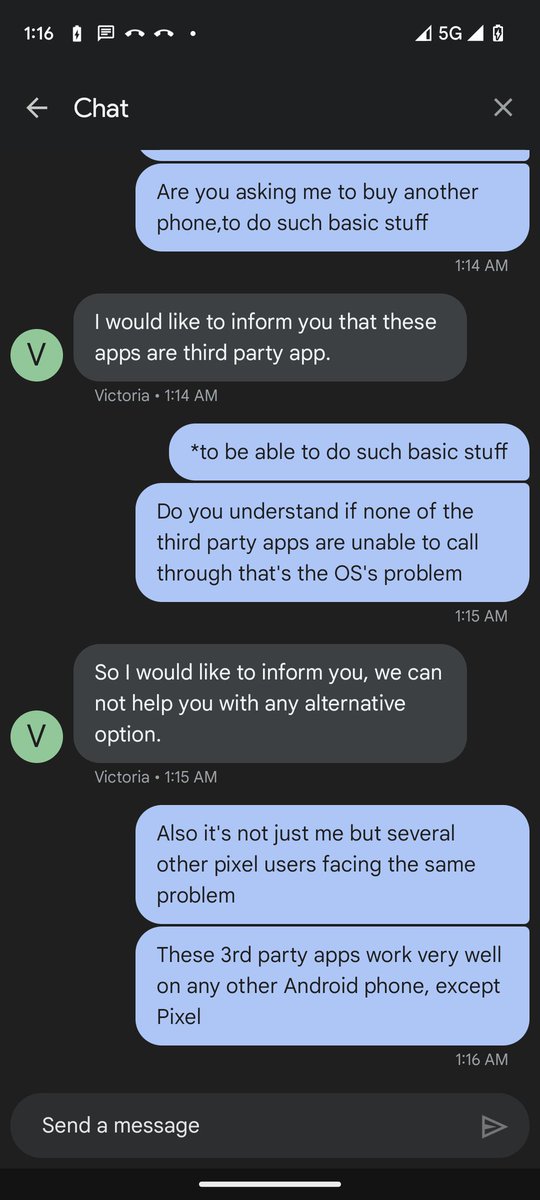 IamSoKu's tweet photo. since a month now on this thread: https://t.co/cWc9rTAwEO
But no one has come to rescue.
Their customer service just says to wait for an update, and also that this is a third party problem. None of their hassle.
Hats off. Should I have chosen apple instead? https://t.co/ltbP0lF4Nk