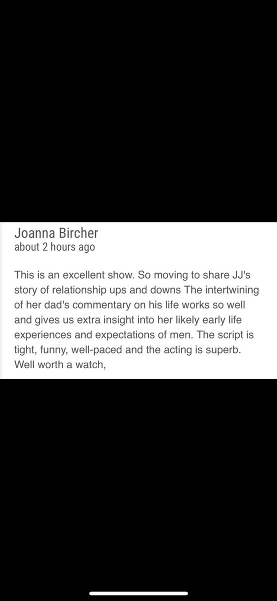 aliceIW's tweet photo. Audience Reviews keep coming in. Thank-you, Joanna! ❤️ #howtofindahusband #edfringe #fillyerboots @theSpaceUK @edfringe @VeeLondon https://t.co/x83TFJwra1