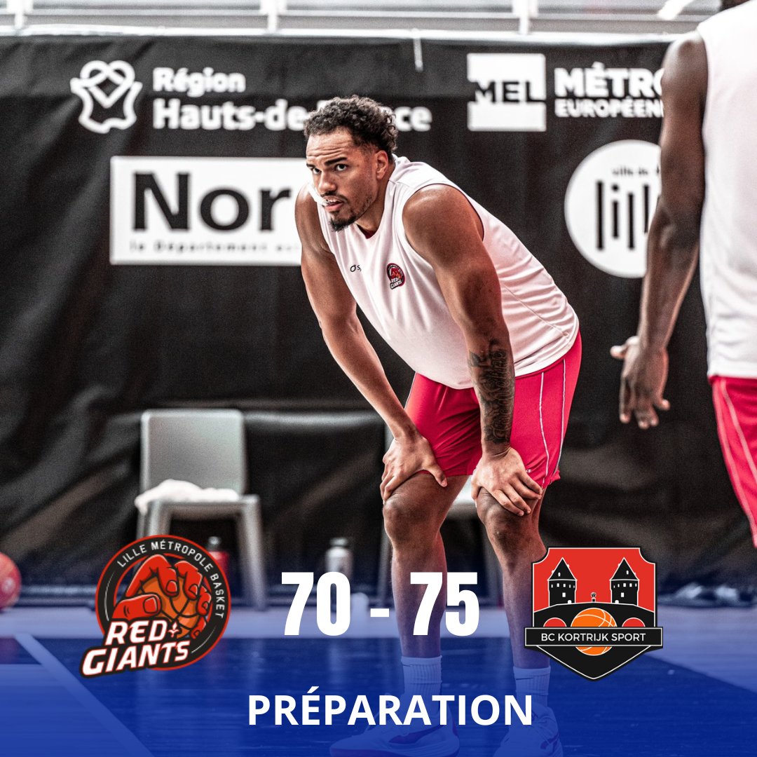 FRBasketteur's tweet image. 🇫🇷 Préparation : Lille s'incline pour leur premier match de préparation ! 

❌ Face aux Belges de Courtrai, les RedGiants commencent leur préparation par une défaite.