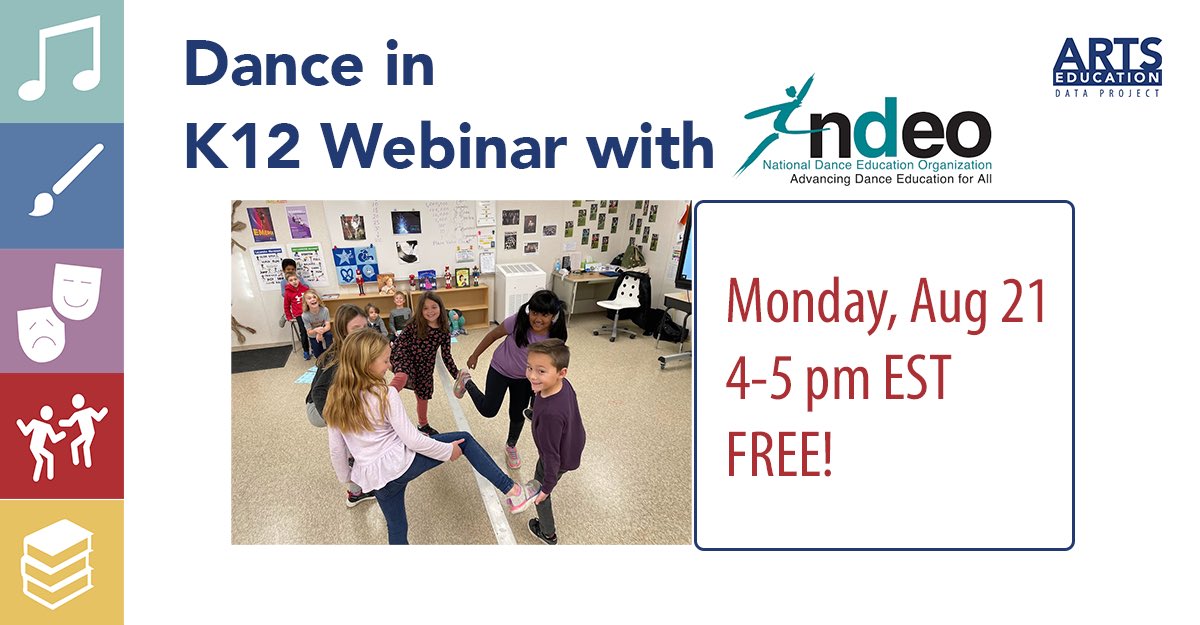 This Monday! Join Bob Morrison of the Arts Ed Data Project and @NDEOdance for a special webinar about dance in k12 schools! 

Register today! ndeo.org/Latest-News/Vi…