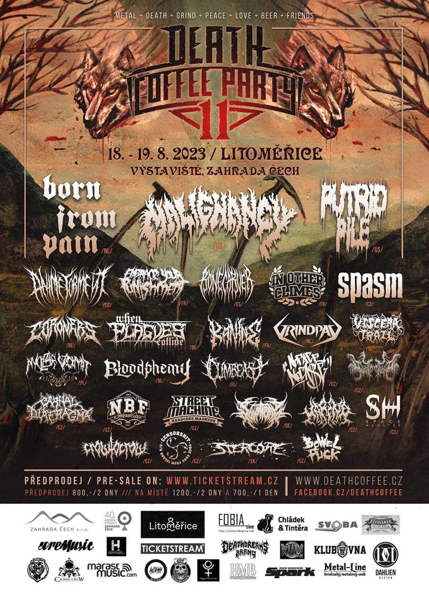 This Rocks Sonic Soapbox (@thatrocksmusic) on Twitter photo Heads will bang and corpses will rise in The Czech Republic this weekend as DEATH COFFEE PARTY 11 gets underway with <a href="/BornFromPain/">Born From Pain</a> <a href="/StayMalignant/">MALIGNANCY</a> <a href="/Bonecarvermetal/">Bonecarver</a> and more! More at Facebook.cz/deathcoffee Heads will bang and corpses will rise in The Czech Republic this weekend as DEATH COFFEE PARTY 11 gets underway with <a href="/BornFromPain/">Born From Pain</a> <a href="/StayMalignant/">MALIGNANCY</a> <a href="/Bonecarvermetal/">Bonecarver</a> and more! More at Facebook.cz/deathcoffee