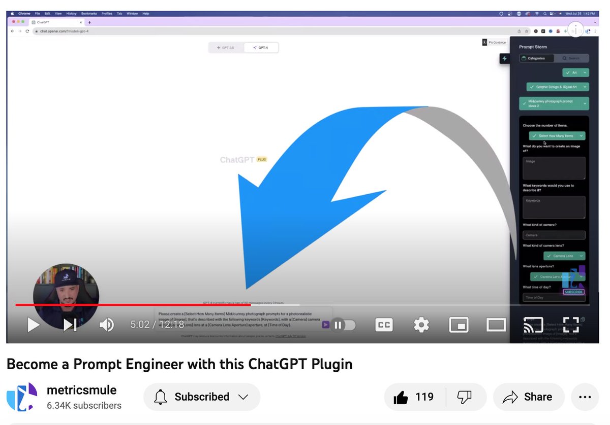 PromptStorm's tweet photo. Thanks so much, Eric Palazzolo @ Metrics Mule (@metricsmule) for featuring Prompt Storm (https://t.co/gL5LNWS49M) on your YouTube channel and showing off the prompts you can use with PS for SEO, MidJourney, content writing, and playing games on ChatGPT. https://t.co/QBGOLAvmRM https://t.co/TpIF9ThVCM