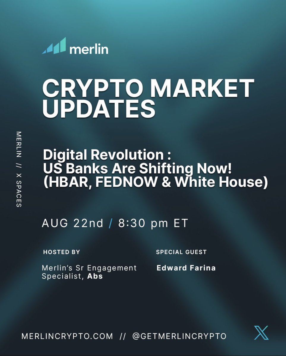 getmerlincrypto's tweet photo. Set a reminder for my upcoming Space! https://t.co/khJTqWuYSU

American Crypto Adoption Is here ! https://t.co/c75Kx6zYs9