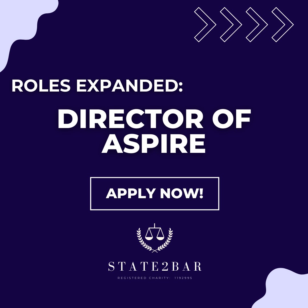 State2Bar's tweet image. More information on a role we're recruiting for - Director of Aspire!

#recruitment #socialmobility #careers
