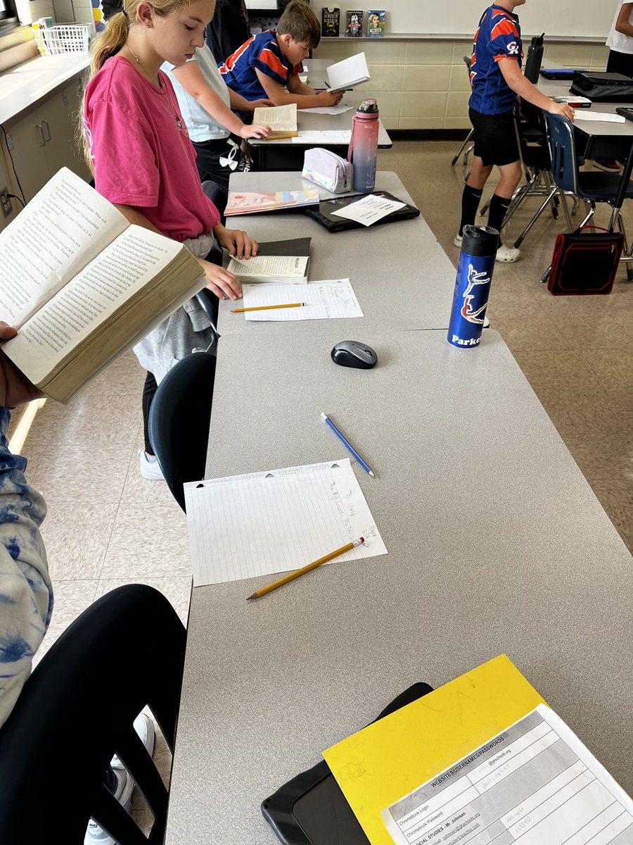 What a great first week being in our 6th grade era! Students worked collaboratively to match questions/answers about me, like who are Mrs. Lees favorite sports teams? Silent book tasting in SSR and successfully made it through week one! #gkcogs