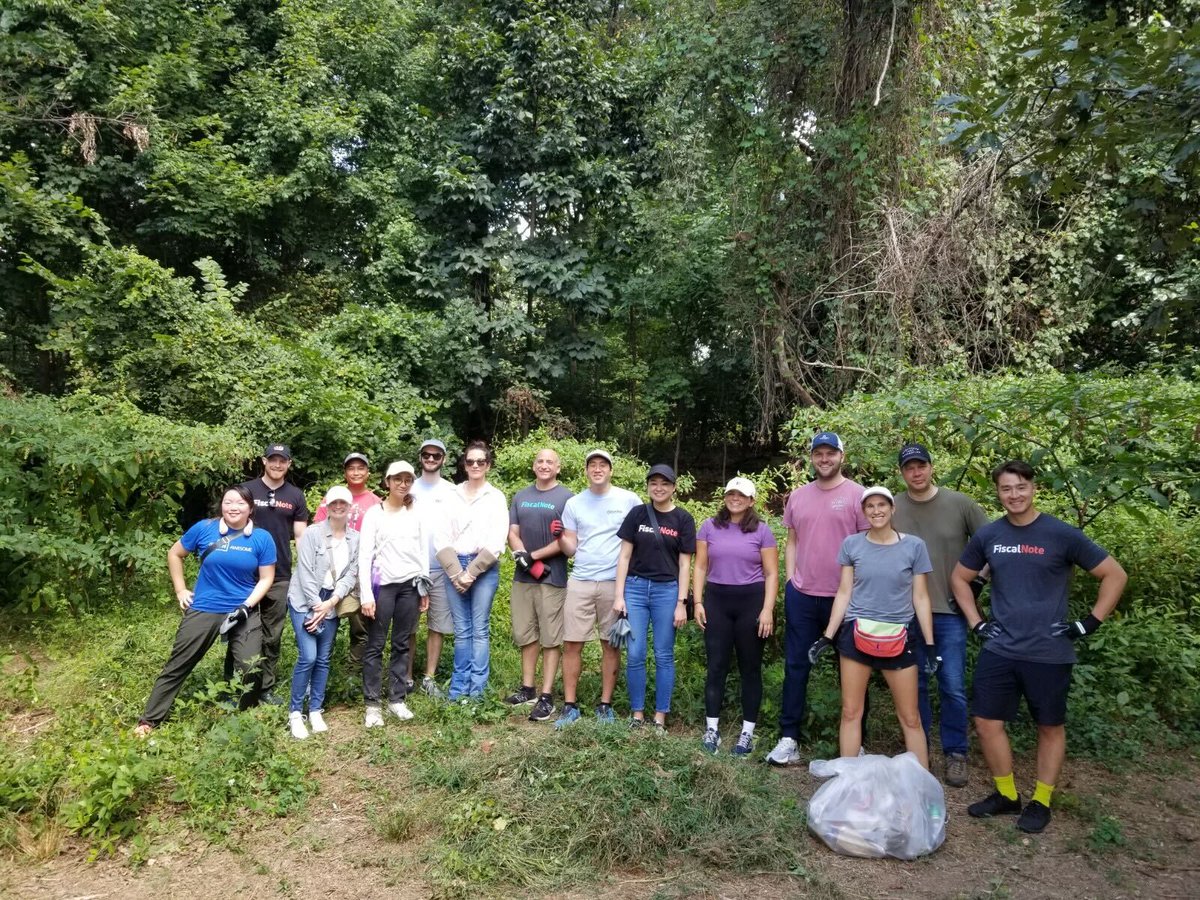Today is #WendysDay2023, <a href="/FiscalNote/">FiscalNote</a>'s global day of service, when we invite the community to join us in performing acts of service + kindness. 💛

📸 Pictured is our Washington, DC-based group of FiscalNoters who volunteered at <a href="/LoveRockCreek/">Rock Creek Conservancy</a>! (With <a href="/WendysLegacy/">The Wendy Martinez Legacy Project</a>) #FiscalNotable