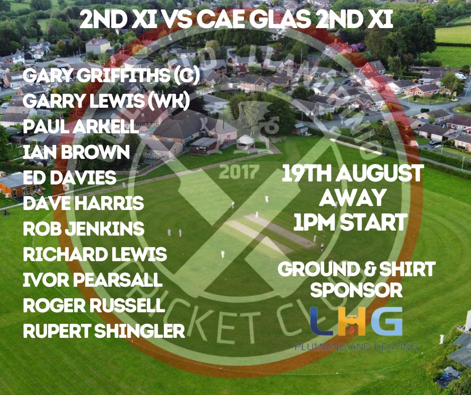 Teams, 1s host 2nd placed @WhitchurchCC1 2s who hold a 1 point advantage over us. 2s make a short journey to @CaeGlasCC to take on their 2s. Home match sponsored by Ifton Electrical, ball sponsor is Annette Lewis, many thanks to both 🙏 @mansfieldsportg @ShropCCLeague