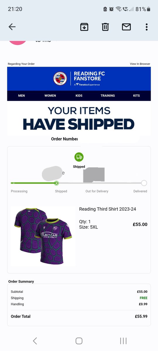 claredoc76's tweet image. At last!!!🎉🎉🎉 
#ThirdKit #ReadingFC