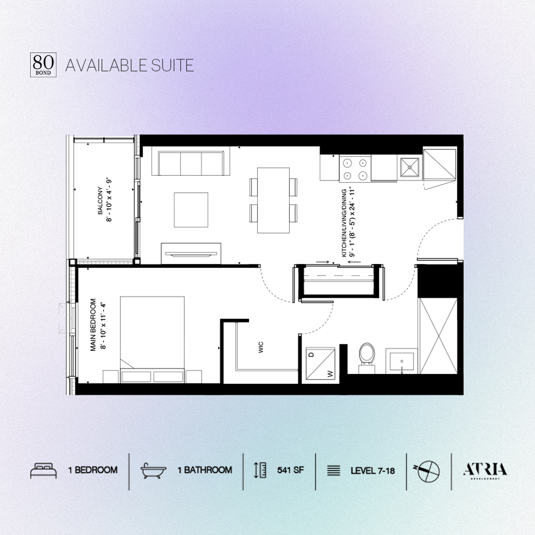 80Bond1's tweet photo. Available suites at 80 Bond*
Unite: 1805
Suite: 1 Bedroom + 1 Bathroom
Square: 546 SF
Floor: 18
Moving date: Available now
Price: $$2,286*

Contact us:
lease@prismpm.ca
+1 437 214 6920
*The price and available suites are current at the time of publication - 08/25/2023.

#80bond https://t.co/riM3tf9GP6