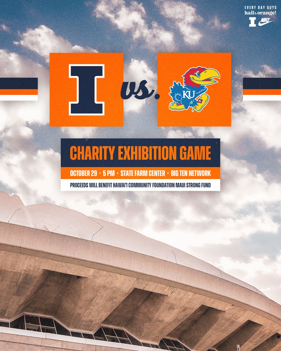 We’ve got an addition to the schedule! Coach Self returns to Champaign on October 29th as Illinois hosts Kansas in a charity exhibition game. More info: ow.ly/mS0A50PB00i #Illini | #HTTO | #EveryDayGuys