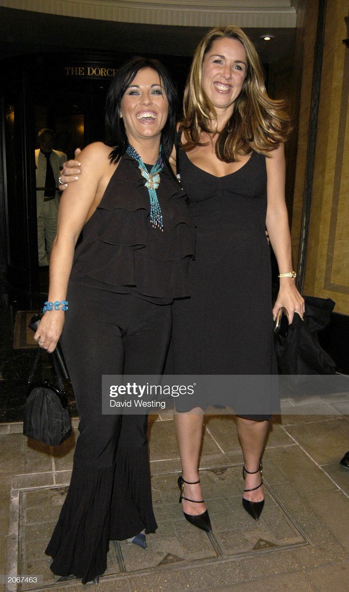 Soapstars Jessie Wallace and Claire Sweeney leave The Dorchester Ballroom, Park Lane, London, England after attending David Guest's 50th birthday (2003)