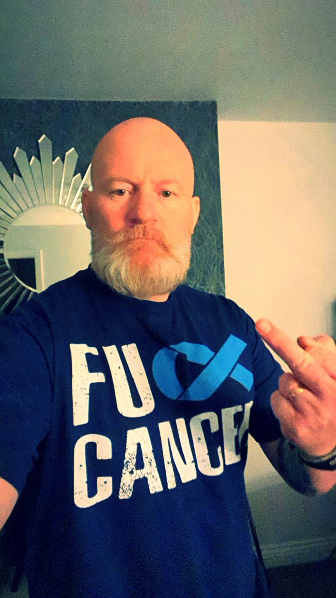 Today is my 17th anniversary of being diagnosed. I did alright so far but my mental health isn't as robust as it used to be. So today, this T-shirt is my mood. I'll keep beating it n I'll keep trying to be as strong as I need to be #fu©×cancer #stillfighting @Keepsmilin