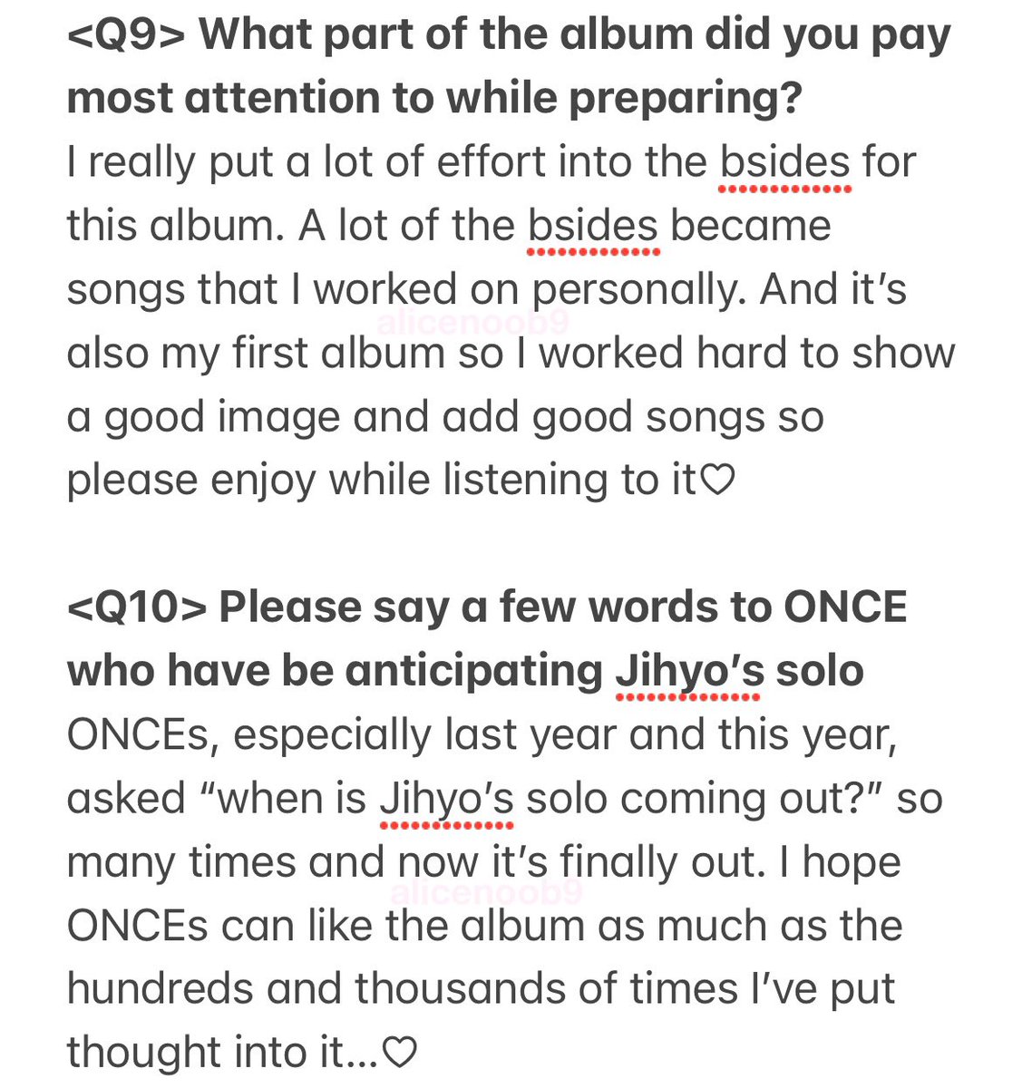 Jihyo ZONE album interview minibook
