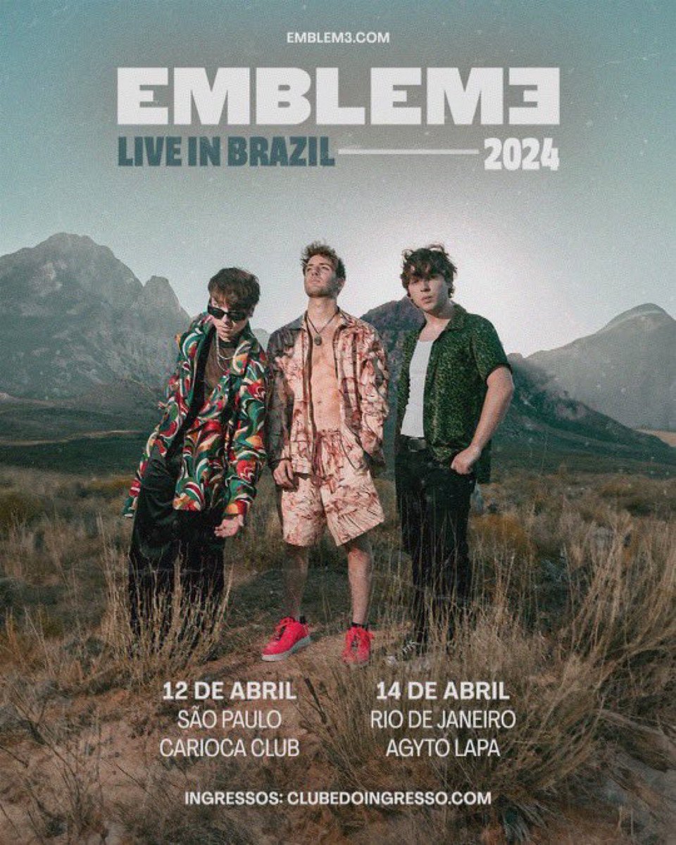 Para quem quer ir ao show do Emblem3, mas ainda não comprou.. Fiquem ligados, pois alguns setores já viraram o lote:

- 2º Lote > Pista Meia-Entrada (SP e RJ)
- 3º Lote > Camarote Meia-Entrada (SP)