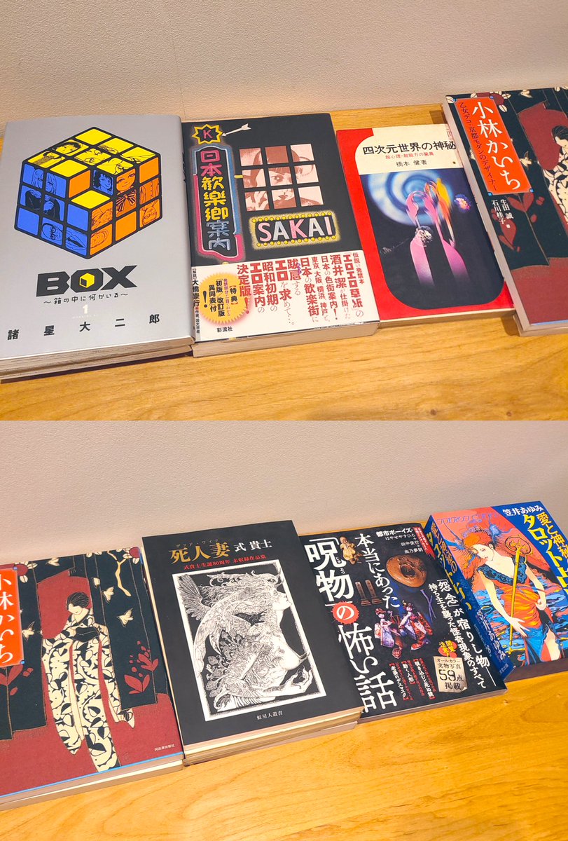 #アカミチフルホンイチ
にて出店します。気になる本や面白い本を出品しますのでぜひお越しください！　写真は過去の出店画像や出品予定本です。また今回も共同出店します。

明日8/20はぜひ赤道へ！！