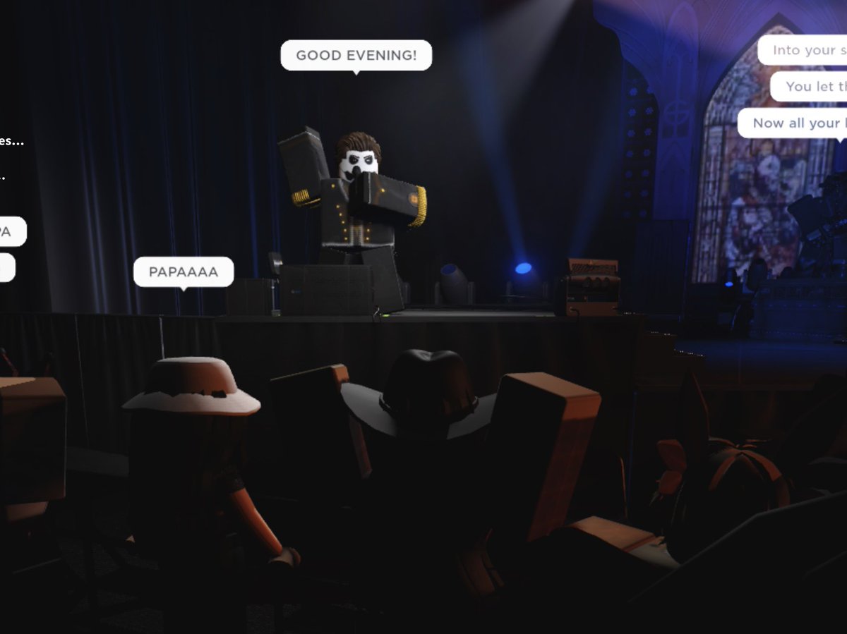 3kuse's tweet image. Had another enjoyable evening at the @thebandGHOSTro ritual!! Definitely recommend if you’re a Ghost fan! 
#thebandghost #robloxconcert #ROBLOX #virtualconcert