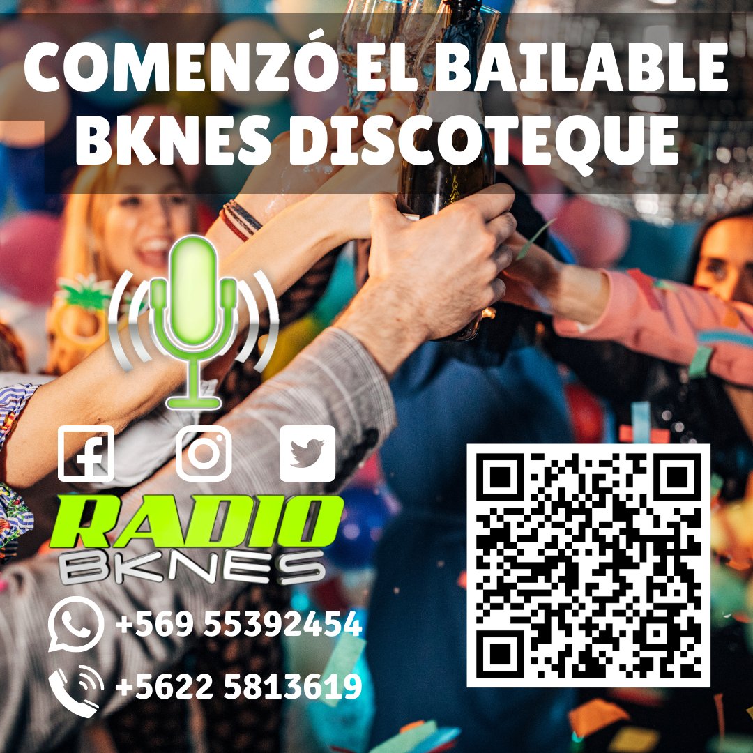 radiobknes's tweet photo. ENCIENDE EL CARRETE. EN VIVO una nueva versión exclusiva de BKNES DISCOTEQUE , préndete con la mejor selección mix,. Sintonízanos sin aplicaciones adicionales https://t.co/1XcjlUgqRt - Hoy 22 Hrs - Somos la juvenil de Chile - desde el 2002 contigo! https://t.co/RSseMesCbh