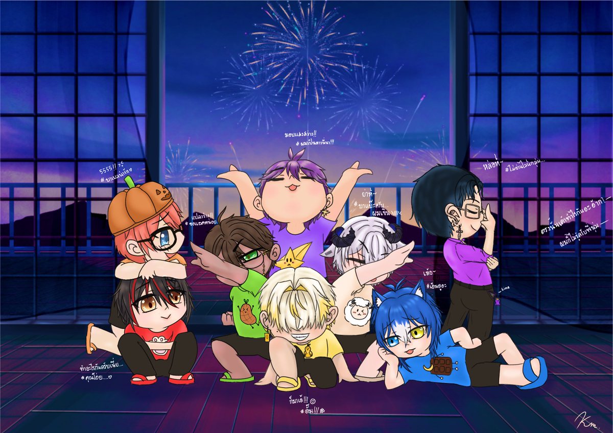 Kneamm's tweet photo. หนุ่มๆค่ายนี้เค้าทำอะไรกันคะเนี่ยย😂 #Baabelart #Krakenlust #Dacapoart #Zekaiart #Zenbolic #ithiart #HyouArt #AoiCart ตัวละครลับ: 🥃🍦 และ 💀🏍️ https://t.co/LASs2HR6uh