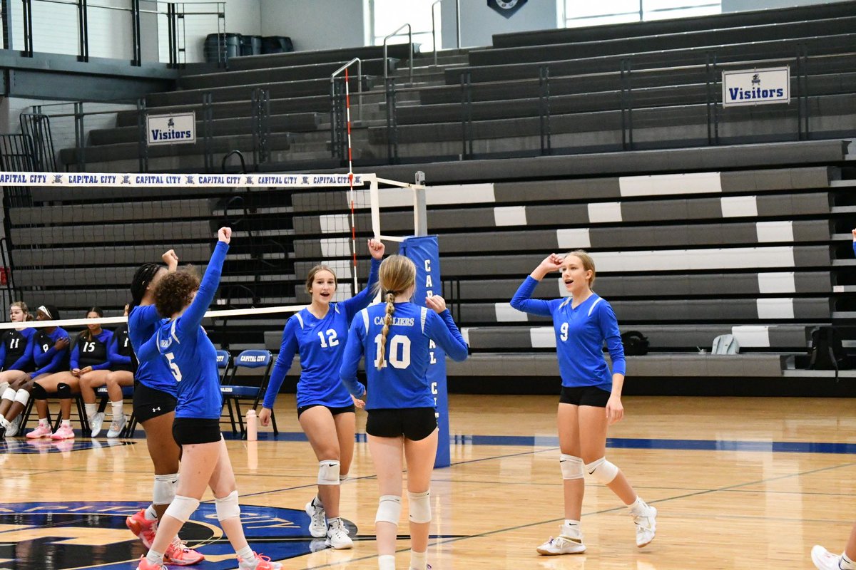 CapCityCavsVB's tweet photo. Blue and Silver Scrimmage was a total success tonight! Thank you to everyone who came out and donated snacks for the season! Your Lady Cavs are ready to make you proud! #Persevere #GoCavsGo #BleedBlue #CC4L https://t.co/5taNJnwQEb