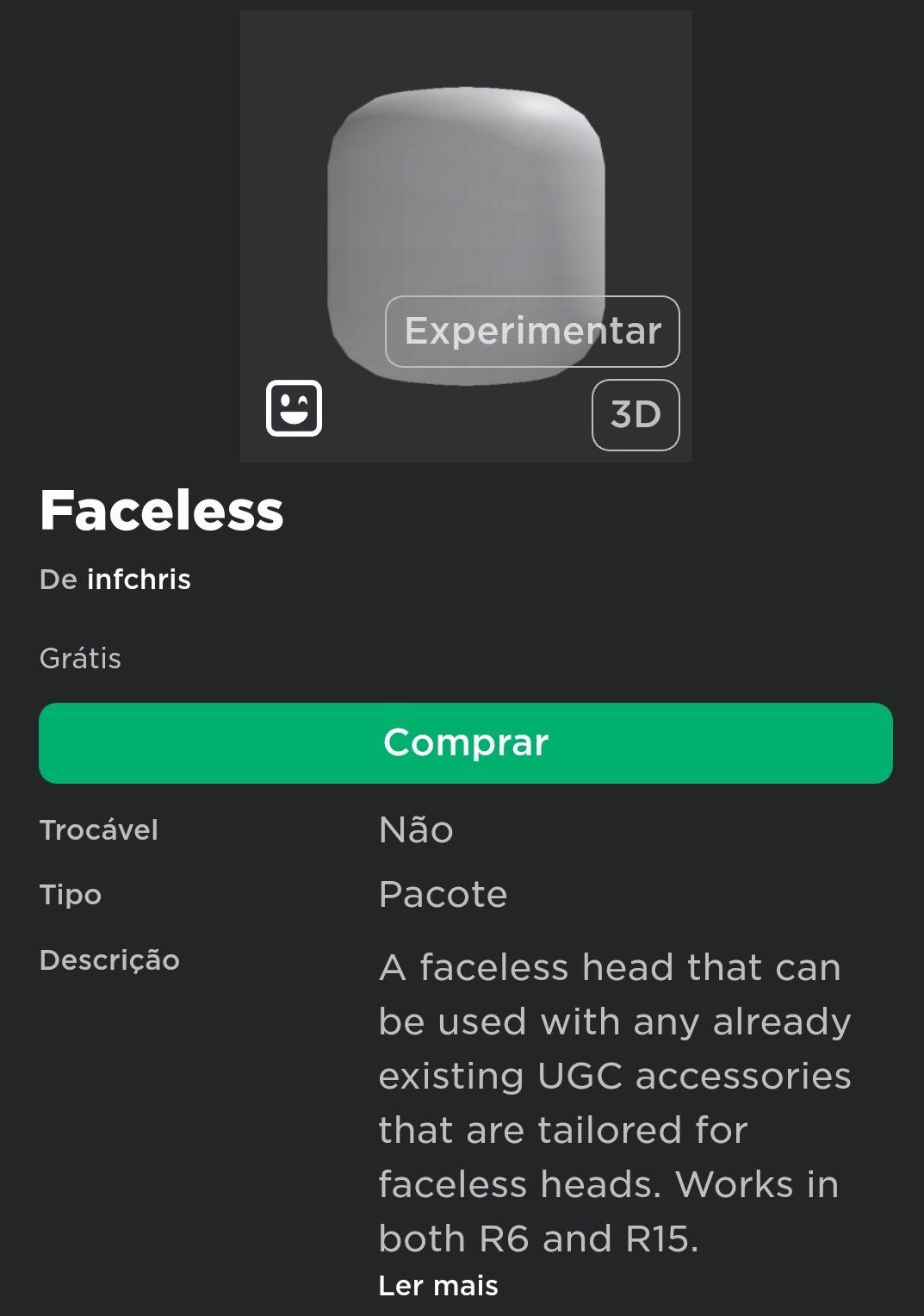 COMO FICAR SEM ROSTO NO ROBLOX GRÁTIS? 