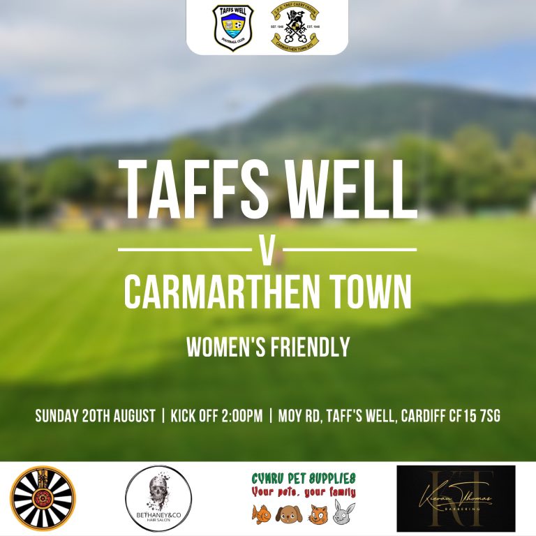 Come along and show your support as we play taffs well women in a pre season friendly this coming Sunday 💛🖤