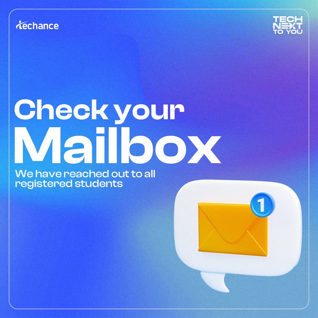 f_techance's tweet image. Attention!!! Students!!! Check Your Mailbox for Program Updates!