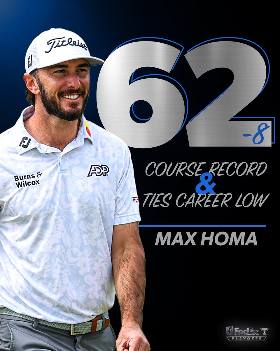 ✅ Matches career-low 62
✅ Sets course record at Olympia Fields
✅ Takes solo lead by 2 @BMWChamps

Have a day @MaxHoma23 👏