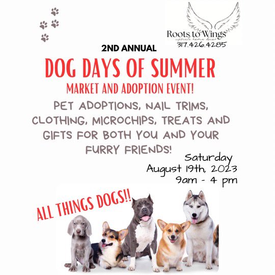 Don’t forget about our Dog Days of Summer Market on Saturday from 9-4. Bring your best friend or find your new best friend! We’ll also be taking donations, so bring food, beds, toys, blankets, etc. 

Hope to see you there! 🐶❤️🐾

#InHendricks