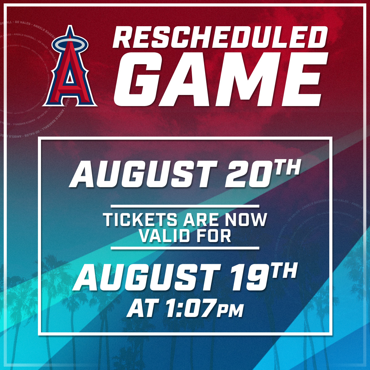 Due to the forecast related to Hurricane Hilary, Sunday’s game against the Rays has been rescheduled as part of a doubleheader on Saturday, August 19th. All tickets for Sunday’s rescheduled game will be honored at Game 1 tomorrow, with first pitch scheduled for 1:07pm.