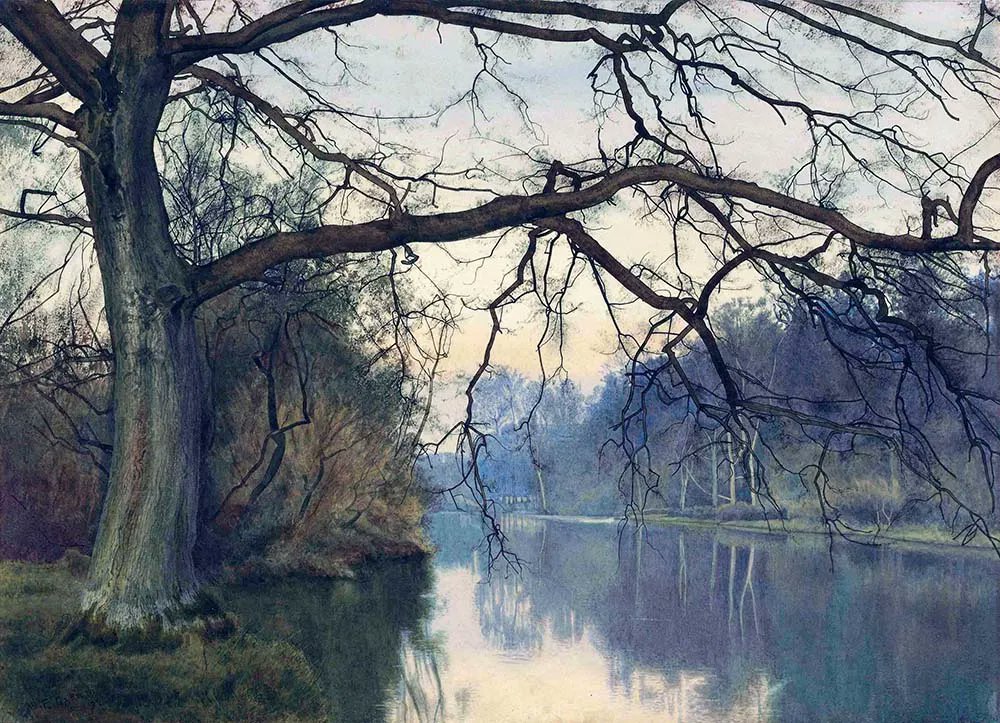Tonight's goodnight image is ‘A Great Tree on a Riverbank’, William Fraser Garden, ink and watercolour, 1892. Available as a greetings card, or as part of the The Landscape Postcard Collection (No. 3). Sleep tight.
rathergoodart.co.uk/product/the-la…
