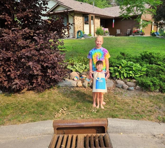 Adopting a drain is a great way to get the whole family involved in protecting our local waterways! The Becker Family recently adopted a drain near them and Ashley and RJ, pictured here, help to keep it clean. Join them by adopting a drain near you at adopt-a-drain.org.