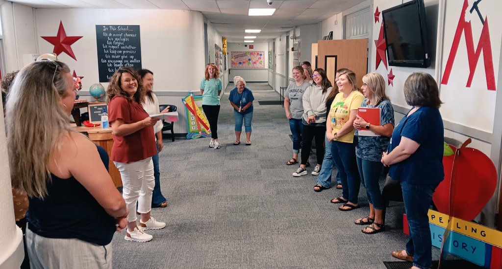 JeremyRGibbs's tweet photo. The excellent staff at Micaville Elementary in @YanceyCoSchools is ready for students on Monday! While I was there, the county commissioners and county manager stopped by to drop off a check for each teacher to help them with supplies and extras to make everyone feel at home. https://t.co/34PEQoSgOF