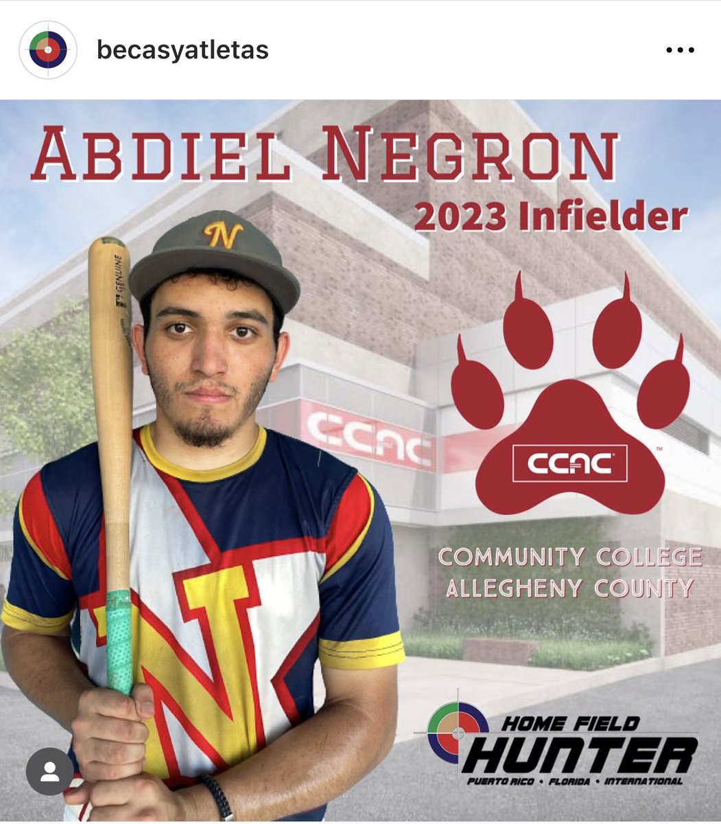 Congrats to 2023 Infielder Abdiel Negron for his commitment with <a href="/CCAC/">CCAC Community College of Allegheny County</a> <a href="/CcacBaseball/">CCAC BASEBALL</a>