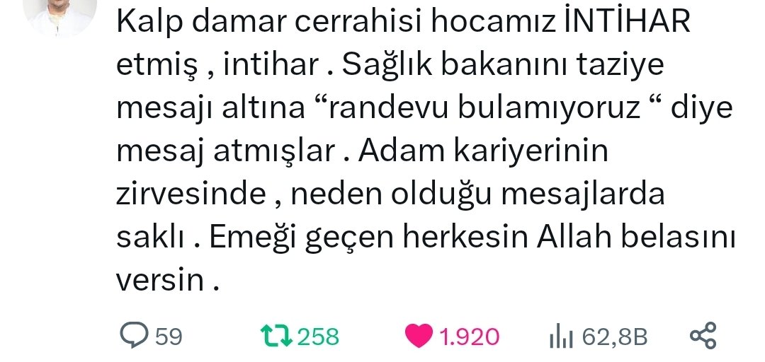 Bu kaçıncı ölüm? Kopsun artık kıyamet. Itinayla seçilmiş kelimelerle yalandan bir taziye... Aman özkıyım lafı geçmesin, aman kimse anlamasın. Kalp krizi falan sansınlar. Hocanın adını aradım bugün haberlerde, odasında yerde bulunmuşmuş... asmış kendini asmış... hastanedeki
