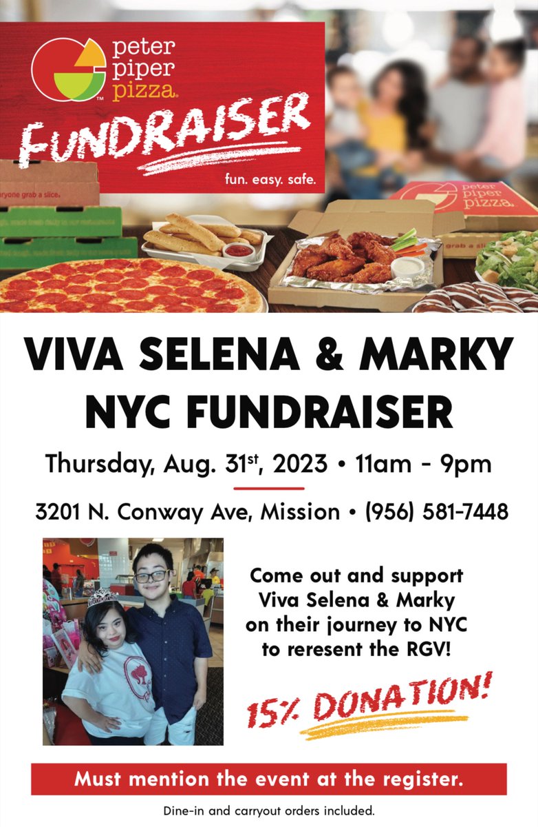 Come support Viva and Marky for their trip to NYC Time Square Jumbotron Video for National Down Syndrome Society.  Don't forget to mention this Ad or show this ad at the time of purchase.  Thank you♥️