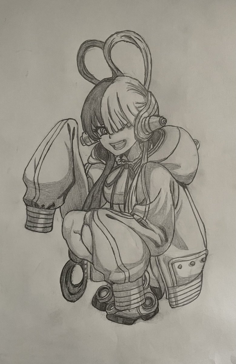 numbonicx's tweet photo. Touched up Uta a bit more from last night. Don’t have any colored pencils sadly so couldn’t do a full color. Still happy with it though. https://t.co/KM1ne2n4ZR