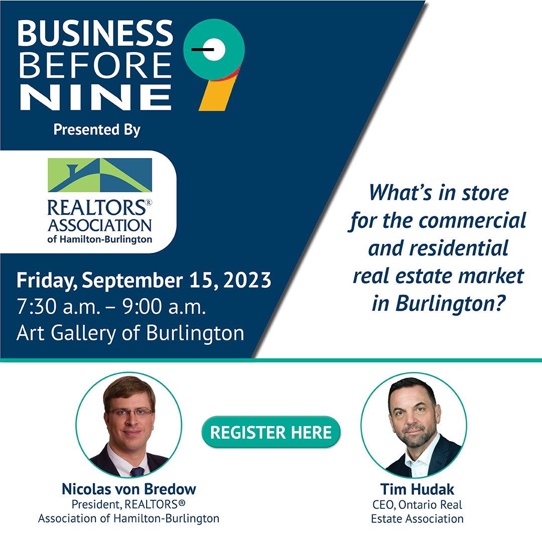 We are thrilled to sponsor the @burlingtoncofc Business Before 9 event on September 15 at the @ArtGallBurl. Attendees will hear from @OREAinfo CEO @timhudak and RAHB's own Nicolas von Bredow on all things real estate. For details & tickets, bit.ly/3snu9A1