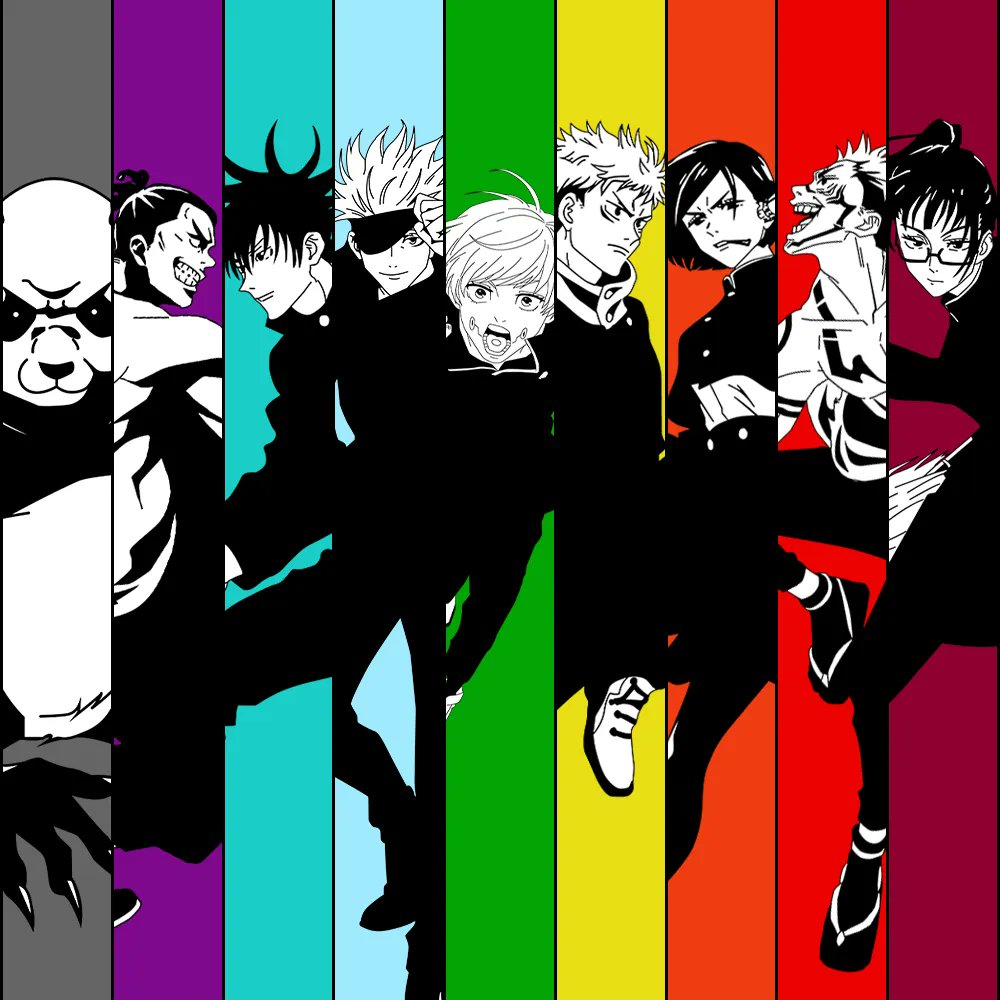fragsoci's tweet photo. Pick your favorite color. Now go and buy it on https://t.co/TNecAIQwtF. New Jujutsu Kaisen shirts and hoodies available. #jujutsukaisen #jjk #anime #manga https://t.co/wun2MIrFS7