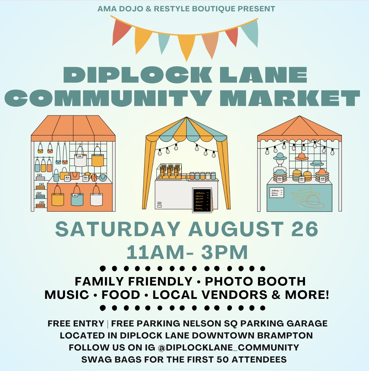 Not only is there the Diplock Lane Market on Aug 26th, 11am - 3pm but a back-to-school drive with <a href="/BeautyRestyle/">ReStyle Beauty Boutique</a> , <a href="/amadojo/">AMA Dojo™</a>, #fooddistrict, #diplocklane, and #BramptonFlowerCityPageant! All proceeds go to the Peel Children's Aid Foundation @peelcaf ❤️ Bring your items, #brampton!
