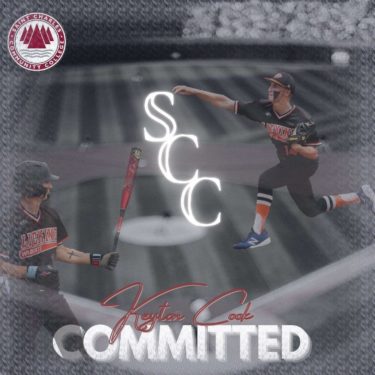 KeytonCook's tweet photo. I’m excited to announce my commitment to St. Charles Community College to further my academic and athletic career. I’d like to think the lord for setting me on this path and guiding me through everything. Also my family, friends, and coaches for believing in me and pushing me.🙏 https://t.co/6t2bEFLnx3