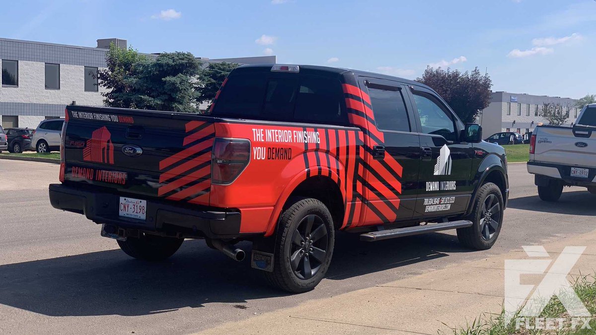 fleetfxgraphics's tweet image. Just Finished: Demand Interiors - F150 Pickup Quarter Wrap:Great looking, high impact, high value, Quarter wrap for Demand Interiors' Pickup.  Great use of an oversized logo allows for powerful branding and allows for an easily adaptable Fleet look regardless of vehicle used ...