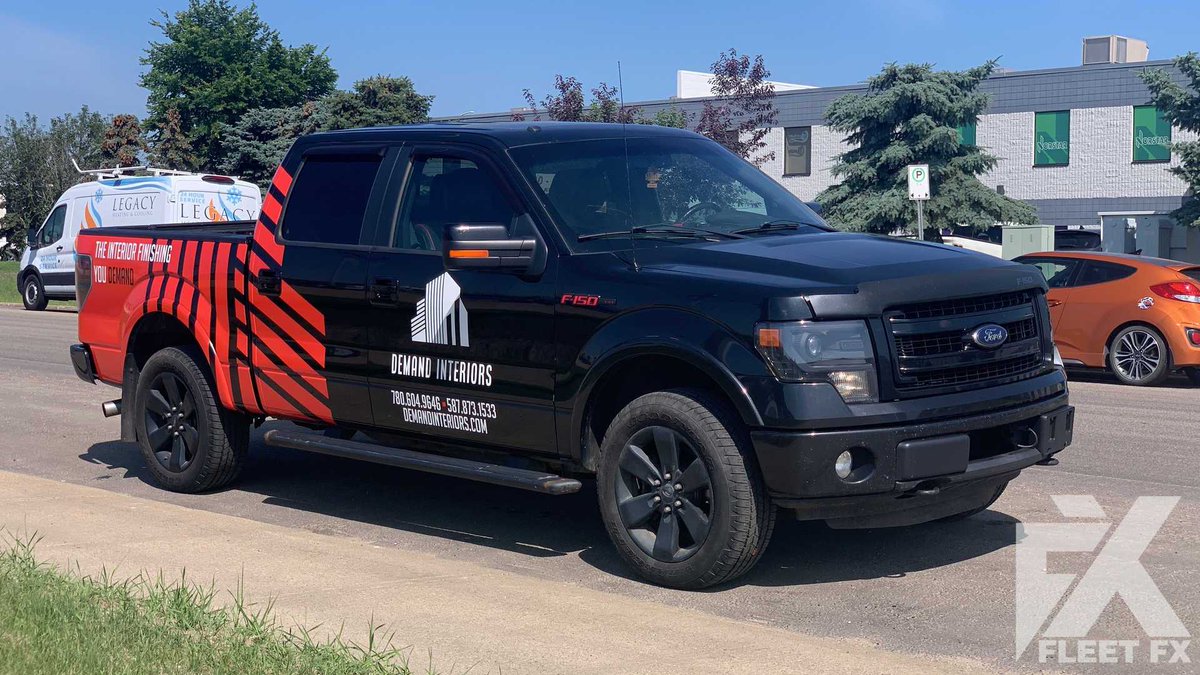 fleetfxgraphics's tweet image. Just Finished: Demand Interiors - F150 Pickup Quarter Wrap:Great looking, high impact, high value, Quarter wrap for Demand Interiors' Pickup.  Great use of an oversized logo allows for powerful branding and allows for an easily adaptable Fleet look regardless of vehicle used ...