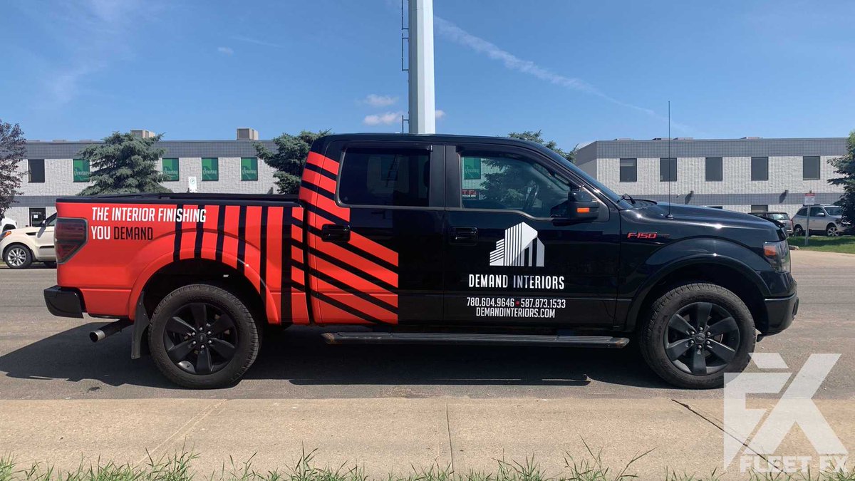 fleetfxgraphics's tweet image. Just Finished: Demand Interiors - F150 Pickup Quarter Wrap:Great looking, high impact, high value, Quarter wrap for Demand Interiors' Pickup.  Great use of an oversized logo allows for powerful branding and allows for an easily adaptable Fleet look regardless of vehicle used ...