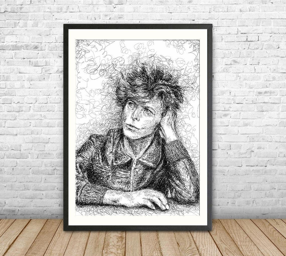squeakie's tweet photo. David Bowie art print unframed, David Bowie Poster, Bowie Wall Art, Bowie fan gift, Line art, squiggly line art, abstract line art https://t.co/u9mJarU1gn #popCulture #newWave #artworkbypaula #giftideas #wallArt #AbstractLineArt https://t.co/efcgf08K3e
