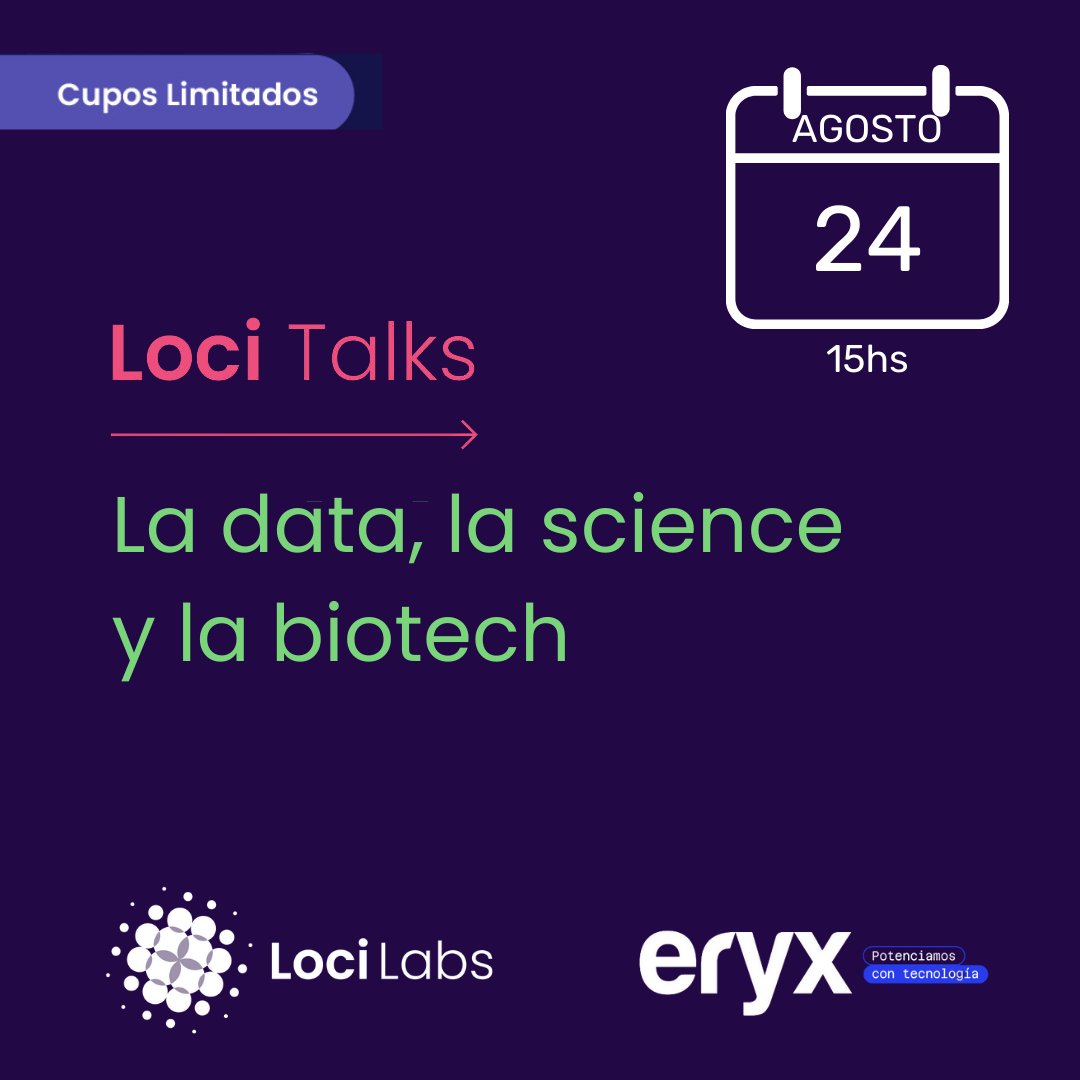 #ChatGTP Sherlock Biosciences y modelos termodinámicos de #RNA?
Ciencia de datos? Machine learning? IA? ..con aderezo césar!  En este Loci Talk vas a preguntar dudas: ciencia de datos, aplicación en biotech e #IA
jueves 24/08 15hs en <a href="/locilabs/">LociLabs</a> 
Anotate: lnkd.in/dMsmHMJd