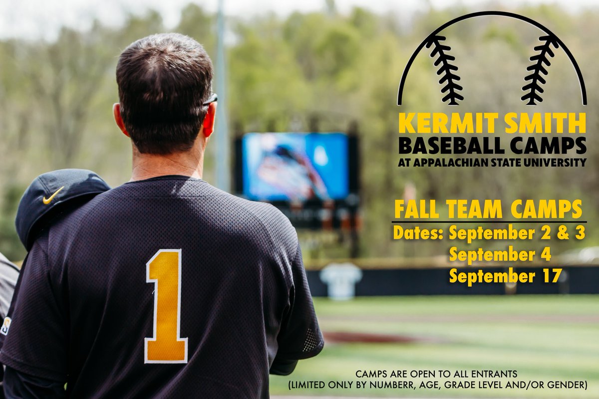 Registration OPENING SOON for Team Camps!  We will have three sessions: September 2nd &amp; 3rd, September 4th, and 11 and September 

You can register early next week at kermitsmithbaseballcamps.com !