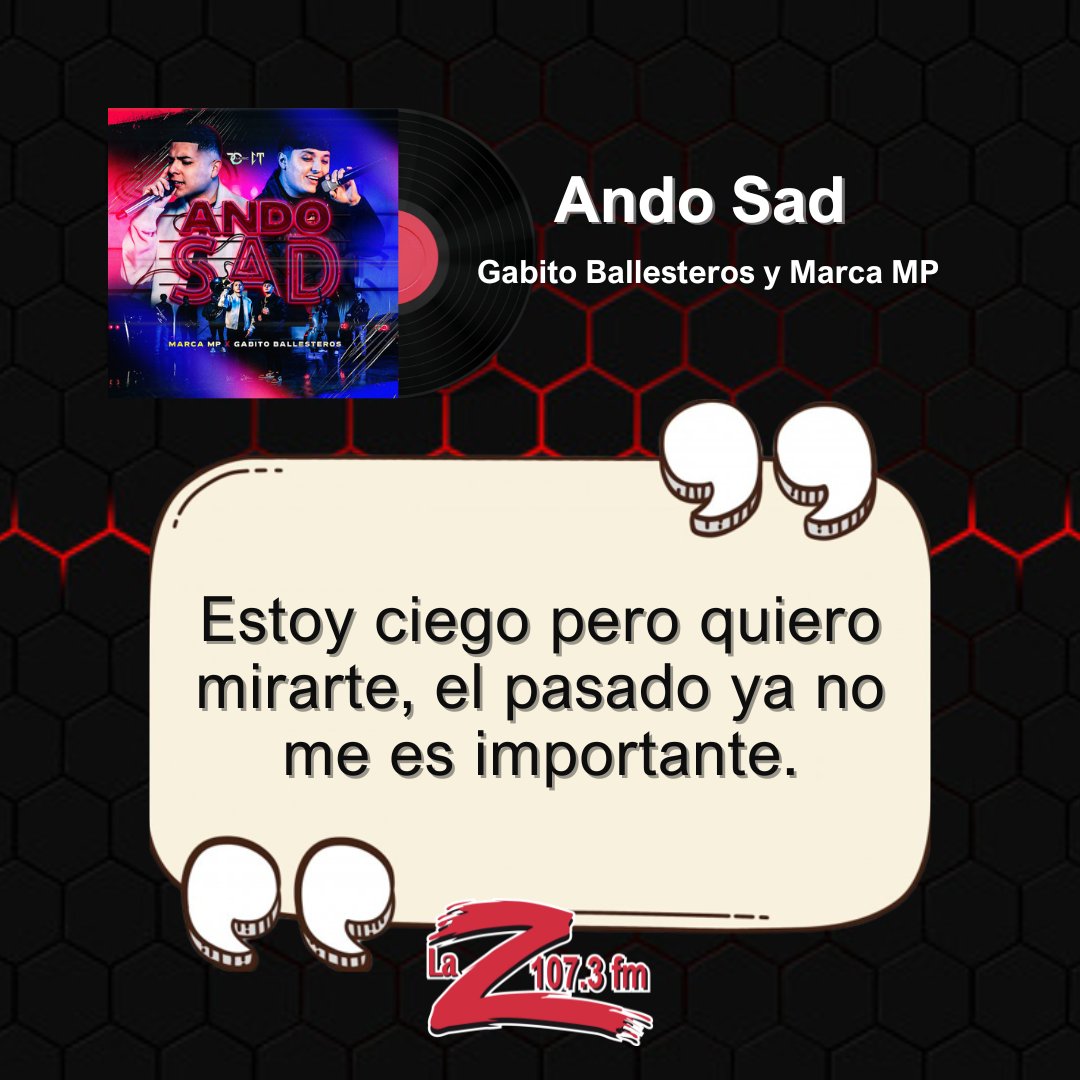 laz1073fm's tweet photo. #Zcanción #AndoSad #GabitoBallesteros #MarcaMP https://t.co/c8KWvlBYpY