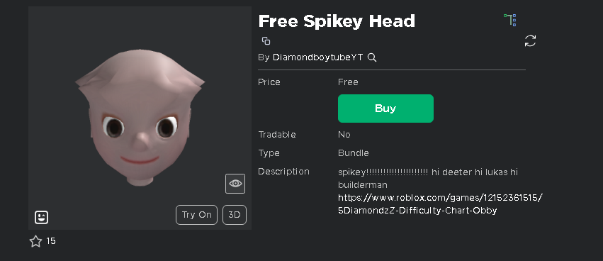 Free Spikey Head - Roblox