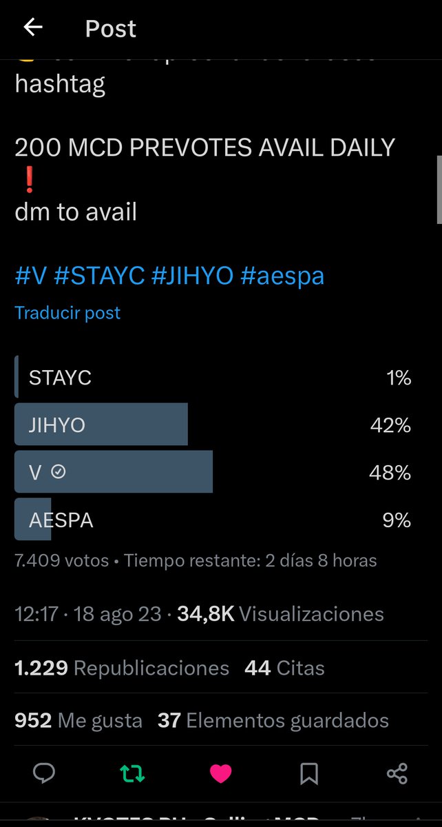 WWH___Yk's tweet photo. @kpopvotes__ DONE FOR #V #BTSV #TAEHYUNG 🥳💜 https://t.co/YrCe9lyN8g