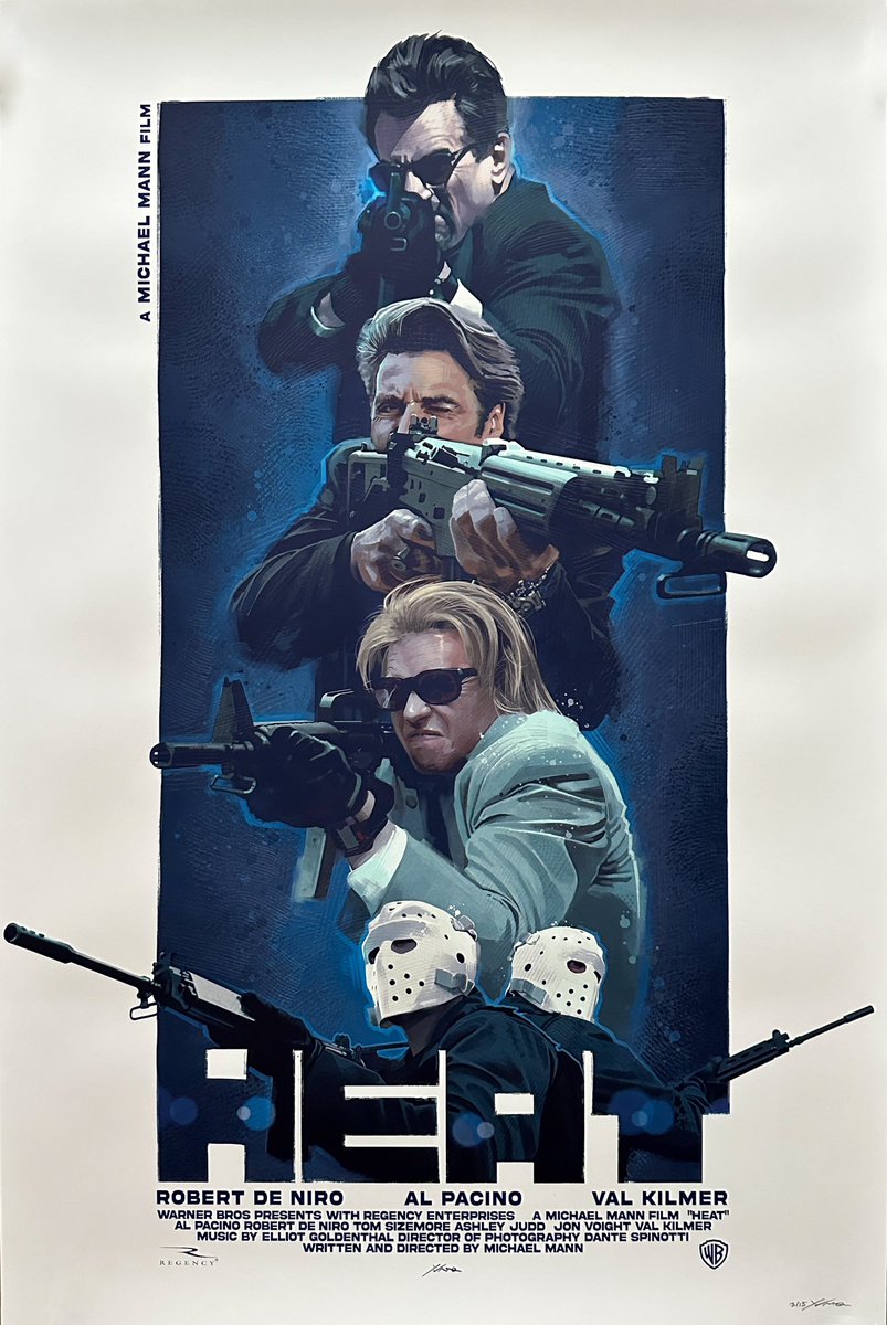 PosterPirate's tweet photo. Heat by @YvanQuinet. Private commission.

2023
24” x 36”
Regular - edition of 15
Variant (pictured) - edition of 15

#heat #heatmovie #michaelmann #crimedrama #robertdeniro #alpacino #valkilmer #amp #alternativemovieposters #altposter #movieposter #postercollector #limitdedition https://t.co/MDP6X5rQrM